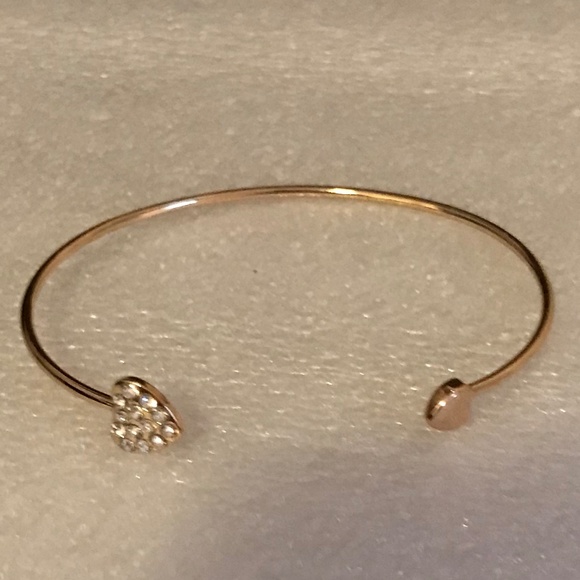 2 for $12 Adjustable Love Heart Silver and Gold-tone Bangle Bracelet - Picture 7 of 12